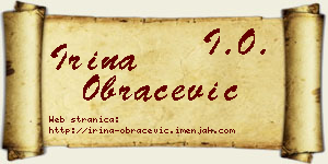 Irina Obračević vizit kartica